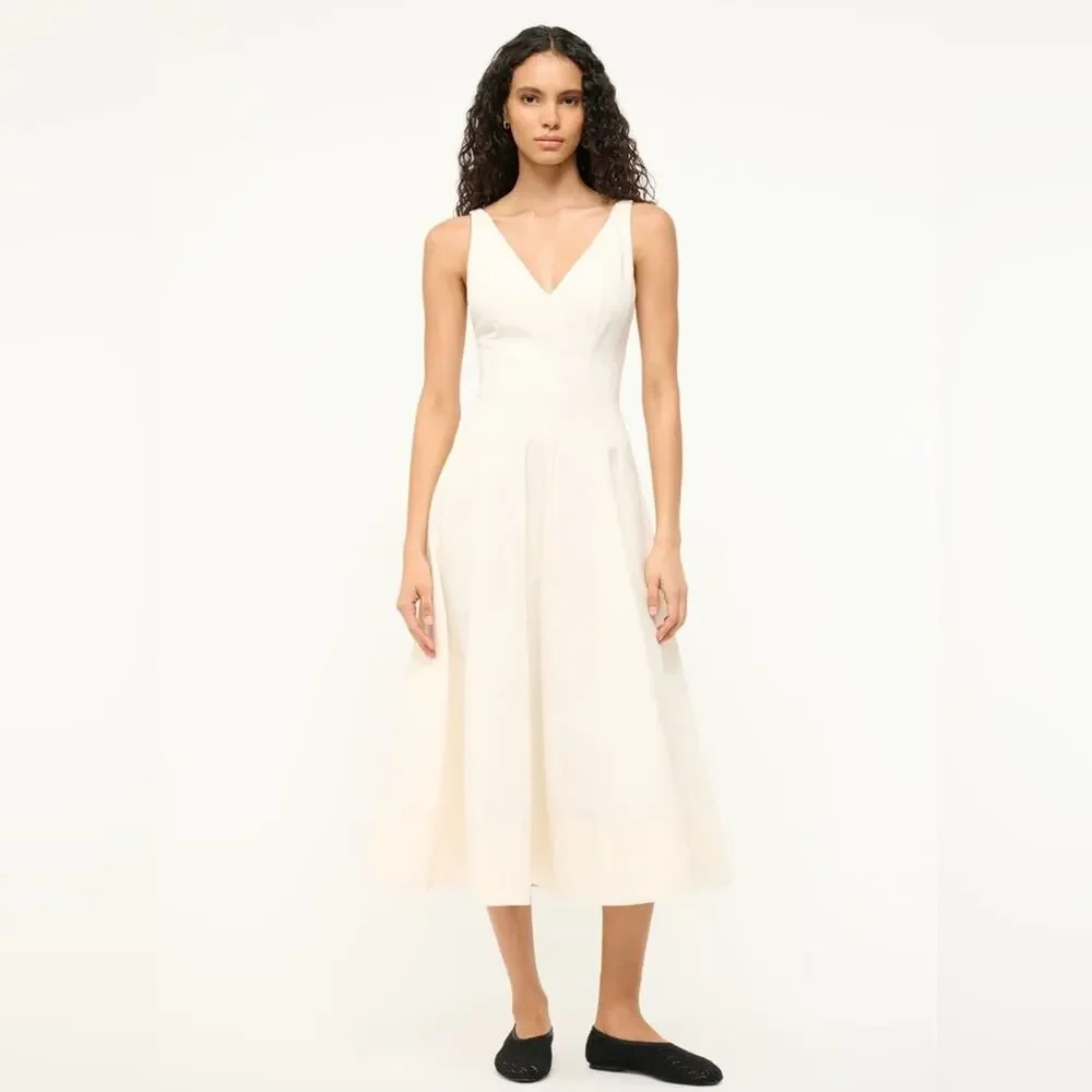Staud Marieta Dress Ivory 4 - Picture 2 of 12